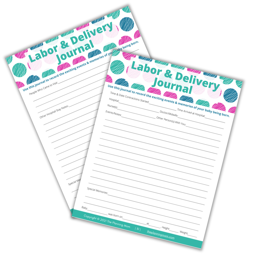 Labor and delivery journal, pregnancy journal, maternity journal