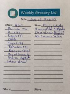 organize your grocery list to be efficient and effective shopper. cheap grocery shopping