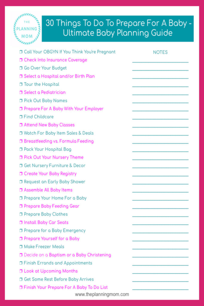 how to prepare for a baby, baby checklist, baby planning guide, what to do to prepare for a baby