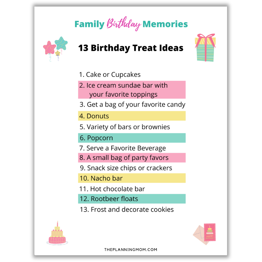 Birthday treat ideas for kids, fun and easy birthday treat ideas, what to do for a birthday treat