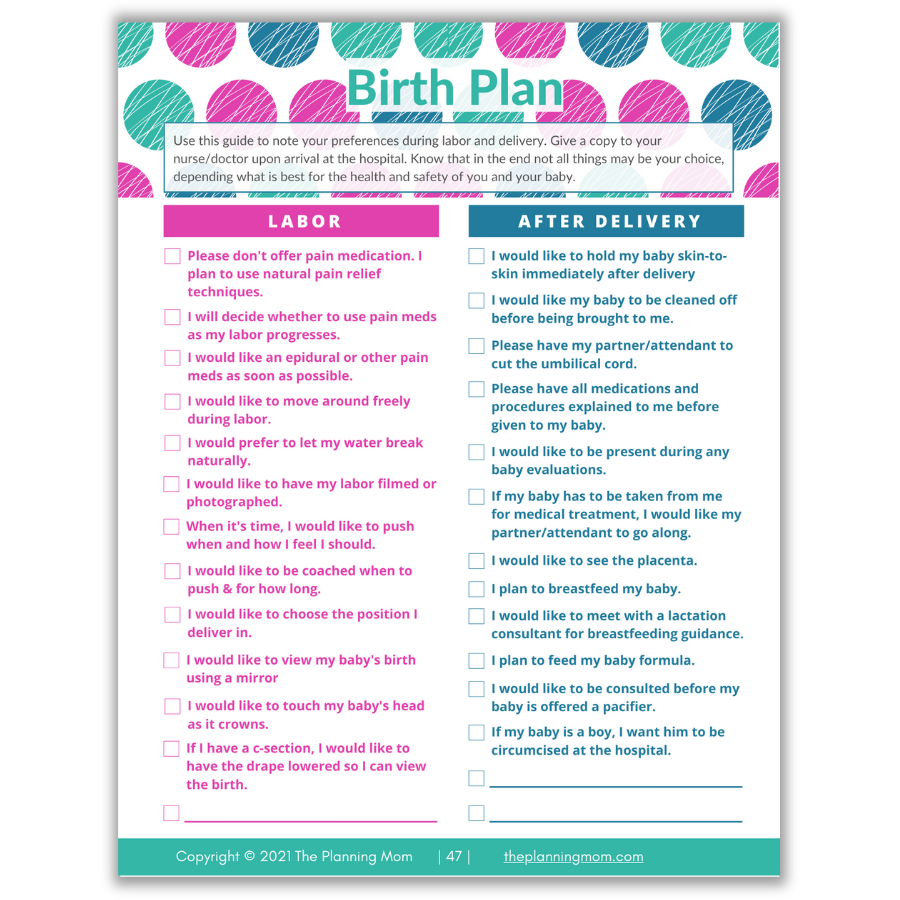 What To Expect Birth Plan Template Tutor Suhu