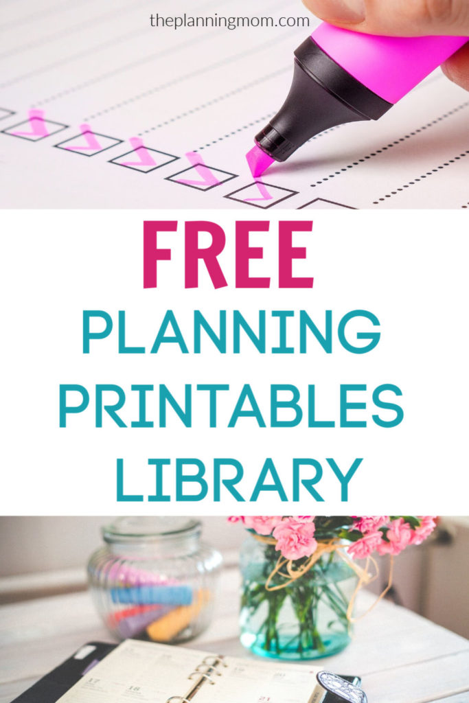 free planning printables, planning resource library, planning freebies, planning and organizing printables